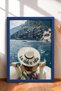La Dolce Vita Hat and Floral Dress Framed Painting Italy Poster Wall Decor Itp001