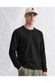 Men's Black Crew Neck Striped Modal Fabric Sweatshirt - 2