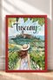 Hatted Woman in Tuscany Countryside Framed Painting Italy Poster Living Room Kitchen Wall Decor Itp031 - 3