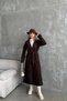 Women's Unlined Premium Cashmere Coat Long Belted Classic Collar Pocketed Autumn Winter Coat - 7