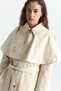 Long Trench Coat with Cape - 6