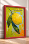 Lemon Written Brush Textured Lemon Framed Painting Italy Poster Living Room Kitchen Wall Decor Itp036 - 2