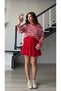 Red and White Striped Off-Shoulder Blouse - 4