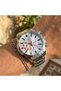 Men's Steel Wristwatch with Bracelet Gift Box Silver Color White Dial Chronograph Design Watch Set Frn56