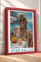 Ciao Bella Written Lemon Woman Portrait Framed Painting Italy Poster Wall Decor Itp017 - 2