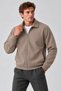 Men's Comfortable Brown Cardigan with Fleece Inside - 5