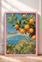 Orange Branches and Amalfi Coast Framed Painting Italy Poster Living Room Kitchen Wall Decor Itp012 - 3