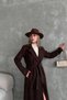 Women's Unlined Premium Cashmere Coat Long Belted Classic Collar Pocketed Autumn Winter Coat - 8