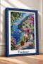 Positano Bougainvillea and Lemon Patika Framed Painting Italy Poster Living Room Kitchen Wall Decor Itp043 - 2