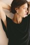Batwing-sleeved fine-knit top - 5