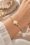 Gold Color Sea Shell Model Zircon Stone Women's Bracelet with Elevator Chain - 2