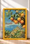 Orange Branches and Amalfi Coast Framed Painting Italy Poster Living Room Kitchen Wall Decor Itp012 - 3