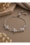 Ivy Flower Model Silver Color Zircon Stone Women's Bracelet with Elevator Chain