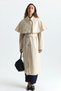 Long Trench Coat with Cape - 2