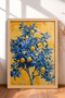 Blue Leafy Lemon Tree Framed Painting Italy Poster Living Room Kitchen Wall Decor Itp044