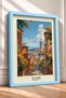 Rome Streets and the Bell Tower Framed Painting Italy Poster Living Room Kitchen Wall Decor Itp021 - 2