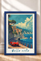 Bella Vista Written Red Classic Car Framed Painting Italy Poster Wall Decor Itp030 - 3