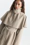 Long Trench Coat with Cape - 5