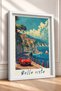 Bella Vista Written Red Classic Car Framed Painting Italy Poster Wall Decor Itp030 - 2