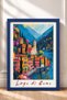 Lake Como Servili Coast and Campanile Framed Painting Italy Poster Wall Decor Itp034 - 3