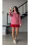 Red and White Striped Crew Neck Blouse - 2
