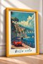 Bella Vista Written Red Classic Car Framed Painting Italy Poster Wall Decor Itp030 - 2