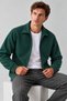 Men's Comfortable Dark Green Cardigan with Fleece Inside - 3