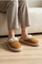 Women'S, Suede Textured, Fur Lined, Embroidery Detailed, Plush Detailed, Soft Sole House Slippers - 8