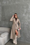 Women's Unlined Premium Cashmere Coat Long Belted Classic Collar Pocketed Autumn Winter Coat