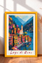 Lake Como Servili Coast and Campanile Framed Painting Italy Poster Wall Decor Itp034
