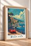 Bella Vista Written Red Classic Car Framed Painting Italy Poster Wall Decor Itp030 - 2