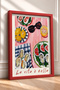 La Vita È Bella Pink Table Oyster Framed Painting Italy Poster Wall Decor Itp022 - 2