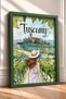 Hatted Woman in Tuscany Countryside Framed Painting Italy Poster Living Room Kitchen Wall Decor Itp031 - 2