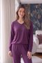 Burgundy Bamboo Long Sleeve Women's Pajama Set - 4