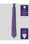 Navy Blue White Striped Purple Color Silk Tie – 8 cm Wide - 4