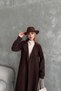 Women's Unlined Premium Cashmere Coat Long Belted Classic Collar Pocketed Autumn Winter Coat - 4