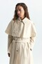 Long Trench Coat with Cape - 5