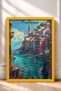 Colorful Boats in Positano Harbor Framed Painting Italy Poster Living Room Kitchen Wall Decor Itp032 - 3