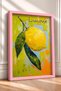 Lemon Written Brush Textured Lemon Framed Painting Italy Poster Living Room Kitchen Wall Decor Itp036 - 2