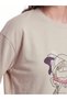 Peak New Season Beige Soft Touch Oversize Women's Sweatshirt Tunic - 3