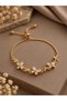 Ivy Flower Model Gold Color Zircon Stone Women's Bracelet with Elevator Chain