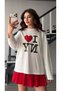 White I Love Ny Printed Basic Sweatshirt - 3