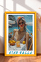Ciao Bella Written Lemon Woman Portrait Framed Painting Italy Poster Wall Decor Itp017