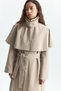 Long Trench Coat with Cape - 3