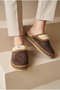 Women'S, Suede Textured, Fur Lined, Embroidery Detailed, Plush Detailed, Soft Sole House Slippers - 4