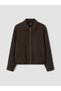 Ozmarka New Season Brown Shirt Collar Women's Jacket - 5