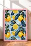 Light Blue Snowflakes Lemon Slices Framed Painting Italy Poster Living Room Kitchen Wall Decor Itp040