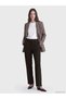 Ozmarka New Season Brown High Pleated Women's Fabric Trousers