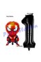 Spider-Man 1 Year Old Balloon and Black Number Balloon Birthday Party Set Spider-Man Balloon Set - 3