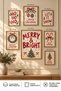 7-Piece Frame-Looking Christmas Themed Mdf Painting Set, Christmas Wall Decoration